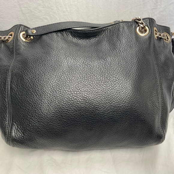Black Leather Jet Set Chain and Leather Handled Bucket Bag by Michael Kors - Picture 4 of 8